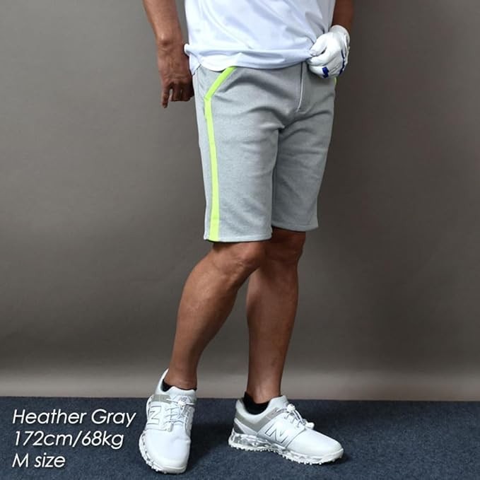 COMON GOLF(コモンゴルフ) ゴルフウェア メンズ ゴルフパンツ ハーフパンツ ショートパンツ 短パン 半ズボン ストレッチ 大きいサイズ ポンチ素材 ウエストゴム ライン ネオンカラー 蛍光 春夏 春 夏 CG-S22003