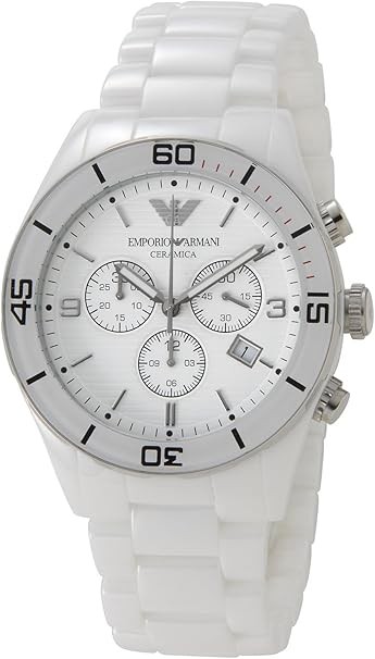 EMPORIO ARMANI エンポリオ アルマーニ メンズ セラミカ ホワイト クロノグラフ AR1424 [並行輸入品]