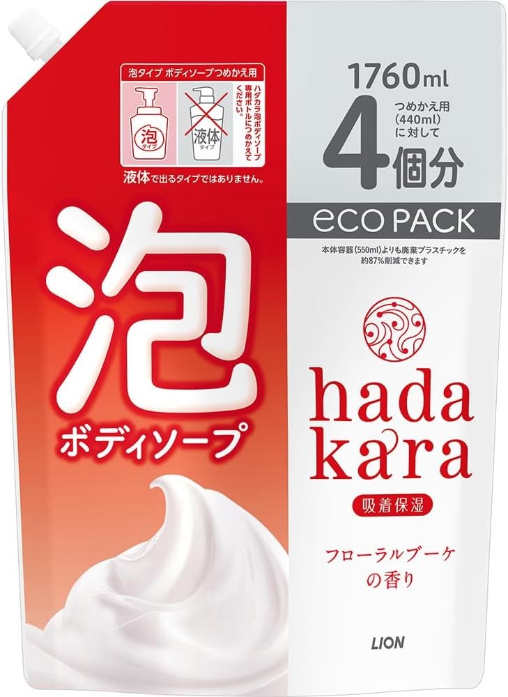 hadakara(ハダカラ) ボディーソープ泡タイプ詰替 フローラルブーケ大容量1760ml ×1760ミリリットル