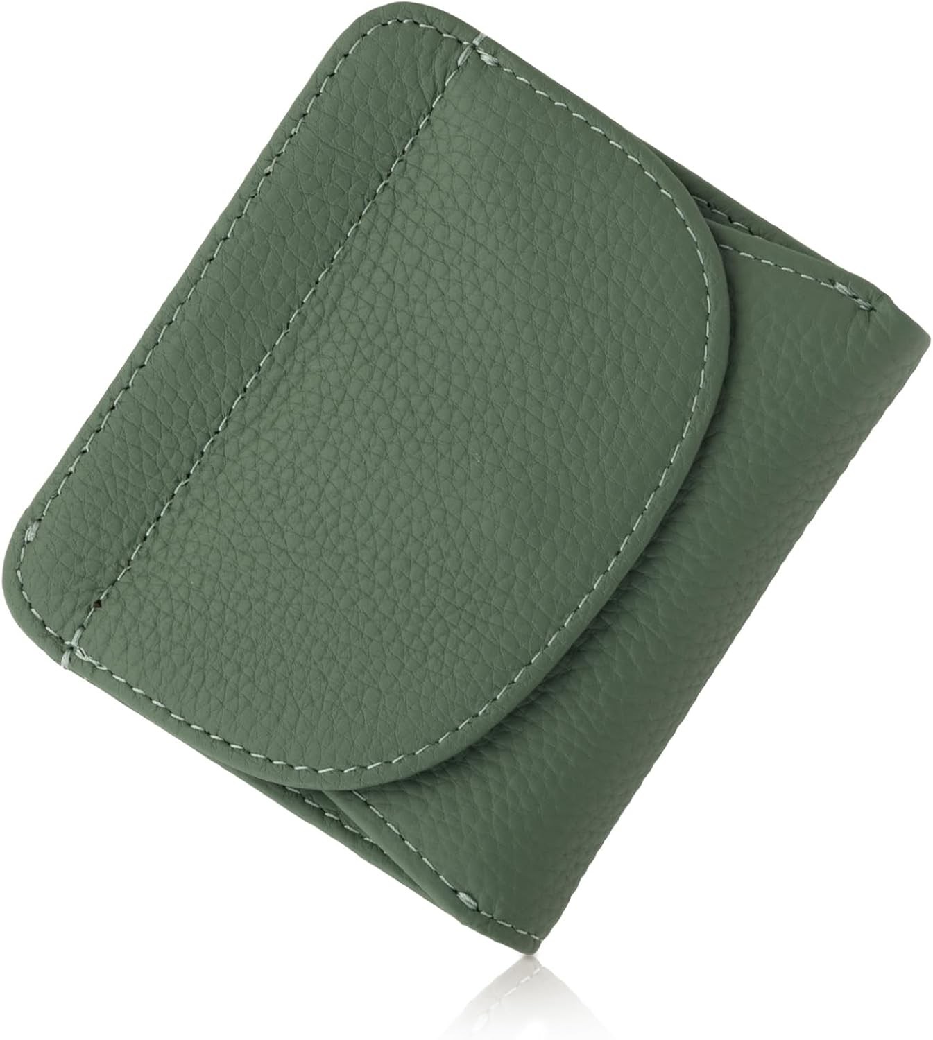 [PURCHIC] 二つ折り財布 ミニ財布 レディース 本革 薄型 コンパクト 軽量 財布 小銭入れ スキミング防止 (グリーン)