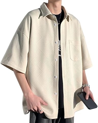 [Aaronlive] シャツ メンズ 半袖 無地 大きいサイズ シャツ メンズ 夏服 カジュアル オシャレ 柔らかい 人気 服 シャツ メンズ