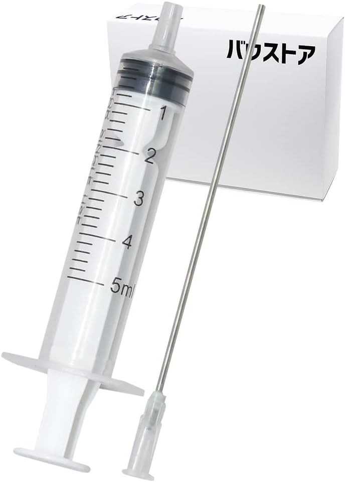 インジェクター 5ml 注射器 シリンジ + 針 1セット 【バウストア】各種液体詰め替え