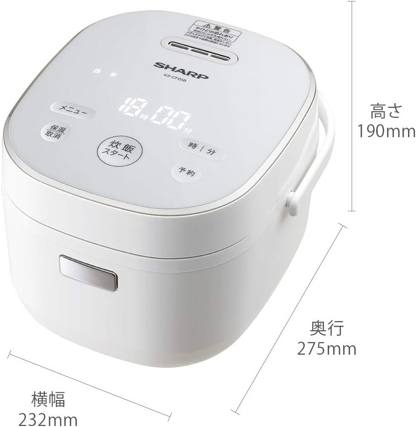 シャープ 炊飯器 KS-CF05B-W 3合 一人暮らし マイコン パン調理機能 ホワイト