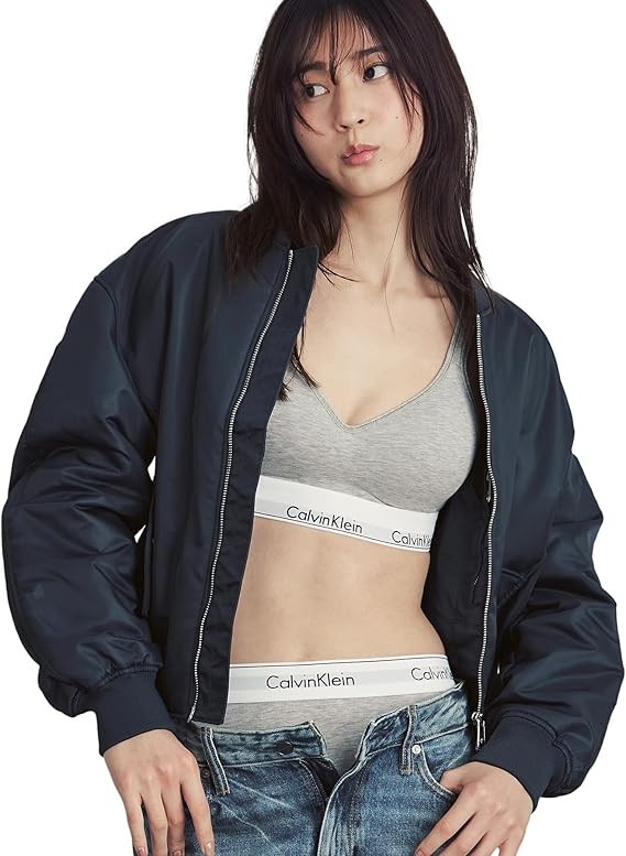 [カルバンクライン] Calvin Klein Icon Cotton スクープ バック ライトリー ラインド ブラレット QF5490