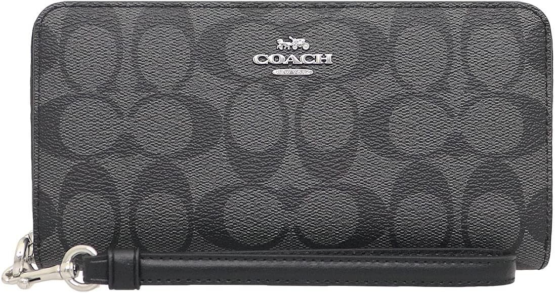 [コーチ] COACH 長財布 FC4452 C4452 ブラックスモーク×ブラック シグネチャー ロング ジップ アラウンド ウォレット （ストラップ付き） レディース [アウトレット品] [ブランド] [並行輸入品]