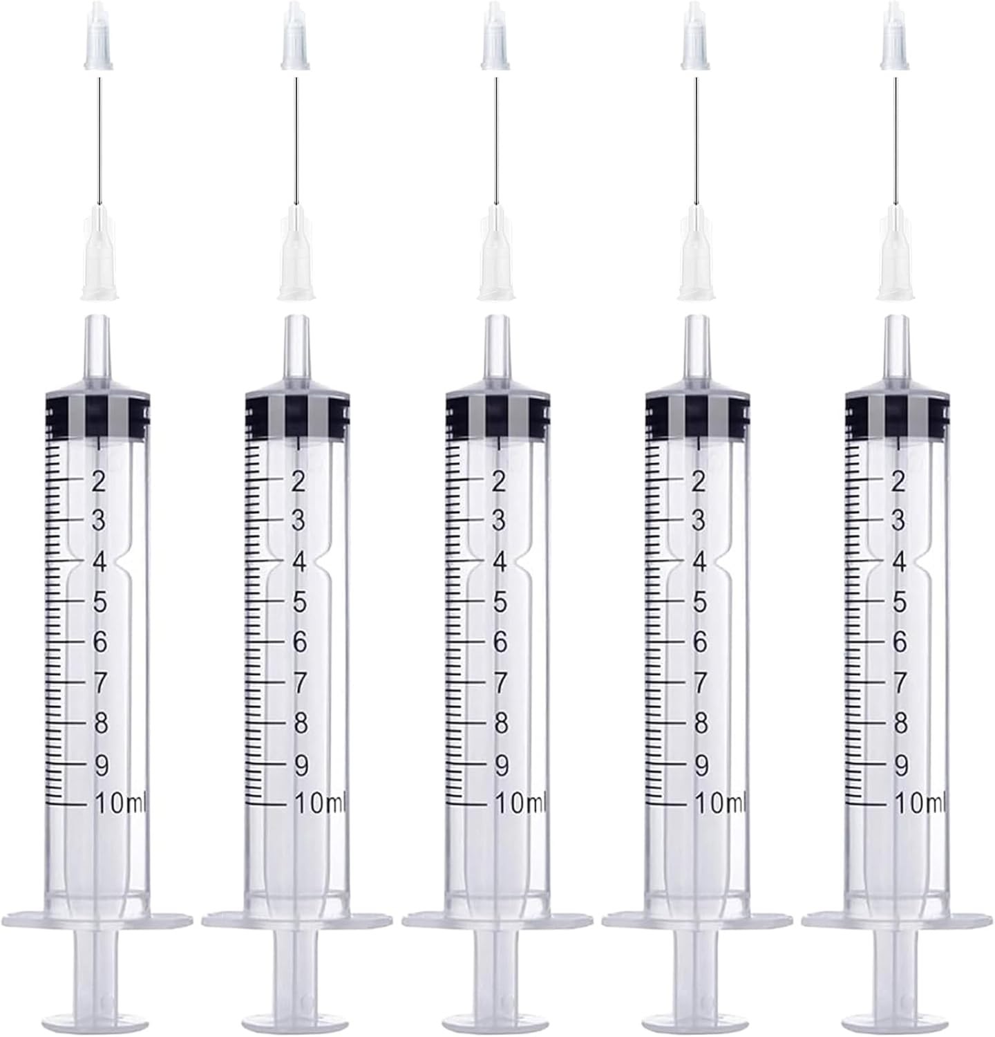 TOUFEIYUAN 手芸用 注射器 シリンジ インジェクター 注射筒 5枚10ml 27G注入針 接着剤 インク 補充 補修用注射器 ハーバリウムオイル レジン ハンドメイド 器具 (10ml, 27G針)