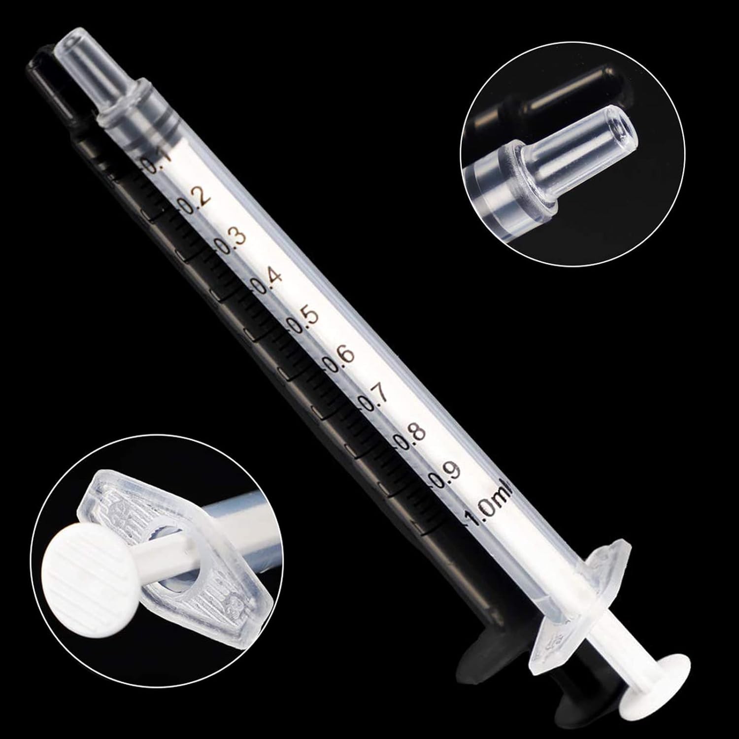 TOUFEIYUAN 1ml シリンジ 20枚注射器、 液体測定シリンジツール個別に密封された、キャップ付きの鈍い針。科学実験室、給餌ペット、猫 犬投薬器 給水器、インク注入、オイルまたは接着剤アプリケーター用 (1ML20枚)