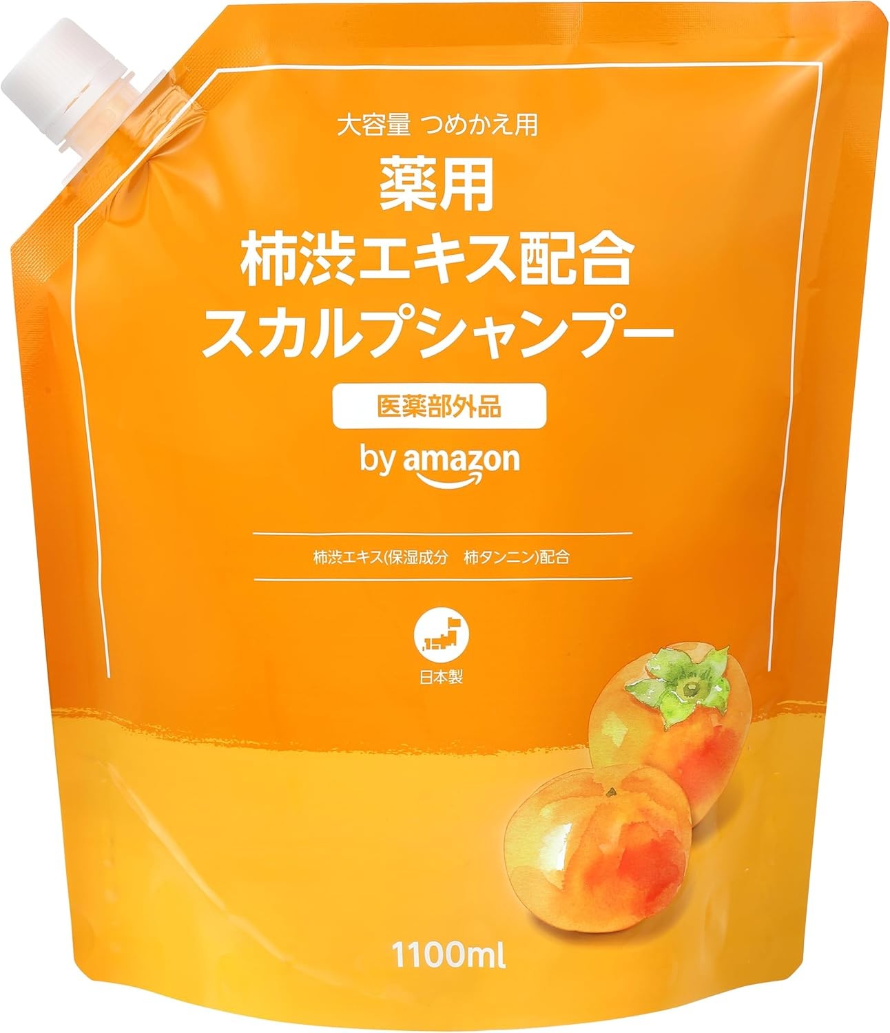 薬用 柿渋スカルプシャンプー 大容量 つめかえ用 1100ml