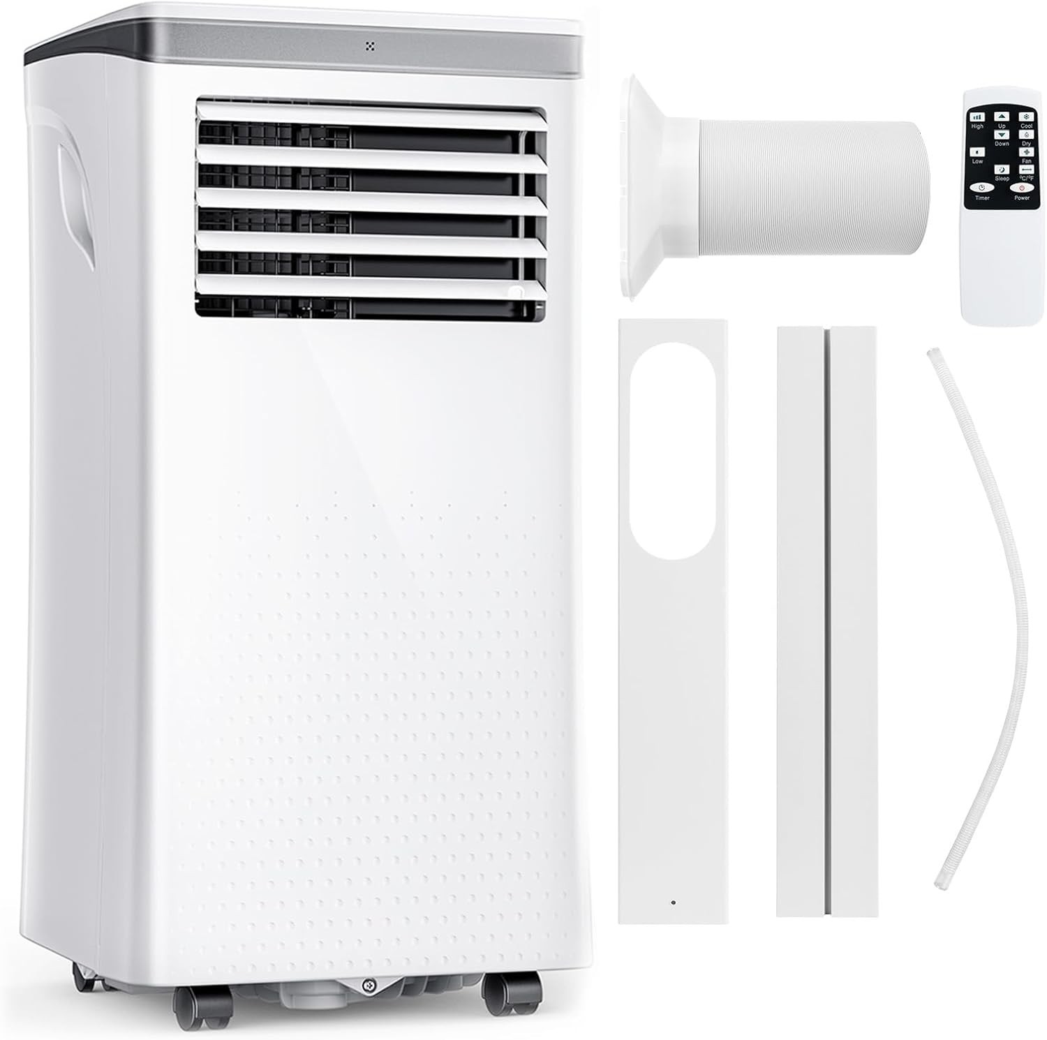 COWSAR スポットクーラー 家庭用 エアコン 工事不要 2.6kWポータブルクーラー 8.3畳対応 冷房 除湿 送風 ノンドレン リモコンつき 24Hタイマー 省エネ 移動式クーラー 2階段風量調整 おやすみ機能 排熱ダクト キャスター付き 日本語取扱説明書