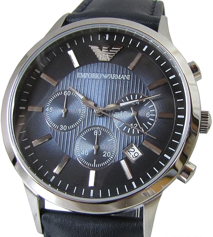 エンポリオ アルマーニ ARMANI クロノ クオーツ メンズ 腕時計 AR2473 ネイビーベルト [並行輸入品]