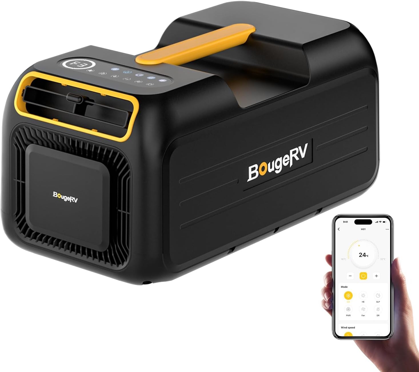 BougeRV ポータブルエアコン 3500BTU スポットクーラー 移動式エアコン AC100V 強力冷房・静音・コンパクト設計・除湿機能・リモコン&APP ダクト付 車中泊 キャンプ 家庭用 業務用